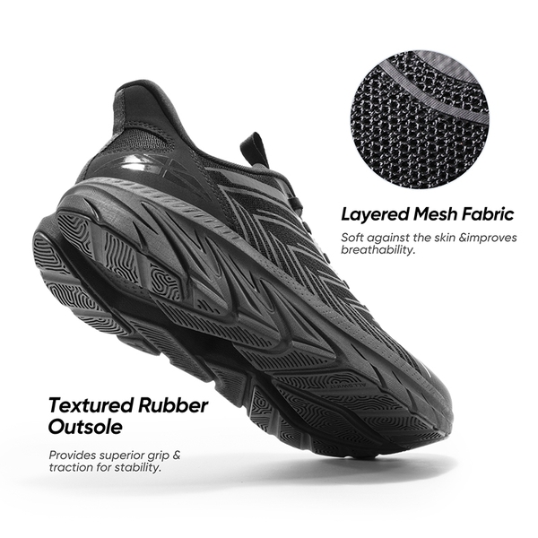 [ALLSWIFIT 2.0] Men's Comfortable Non-Slip Workout Sneakers - ALL BLACK - 7